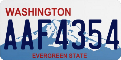 WA license plate AAF4354
