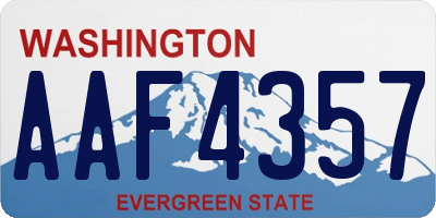 WA license plate AAF4357