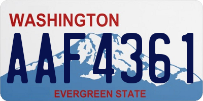 WA license plate AAF4361