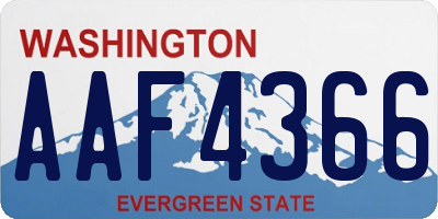 WA license plate AAF4366