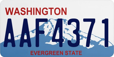 WA license plate AAF4371