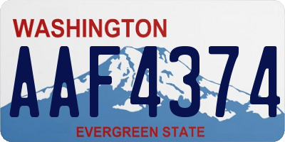 WA license plate AAF4374