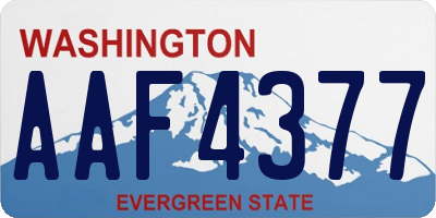 WA license plate AAF4377