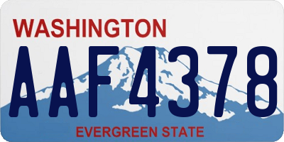 WA license plate AAF4378