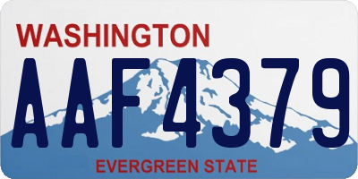 WA license plate AAF4379