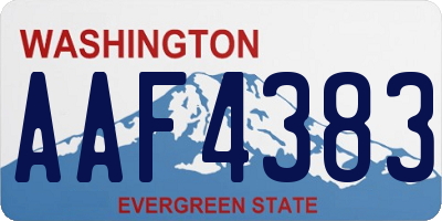 WA license plate AAF4383