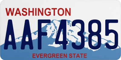 WA license plate AAF4385