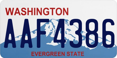 WA license plate AAF4386