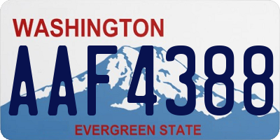 WA license plate AAF4388