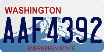 WA license plate AAF4392