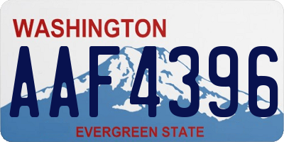WA license plate AAF4396