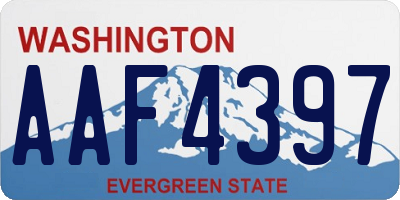 WA license plate AAF4397