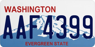 WA license plate AAF4399