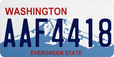 WA license plate AAF4418