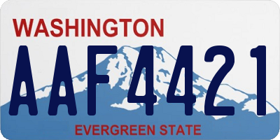 WA license plate AAF4421