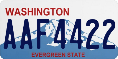 WA license plate AAF4422