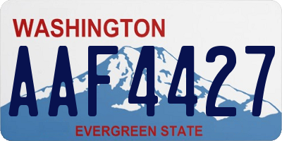 WA license plate AAF4427