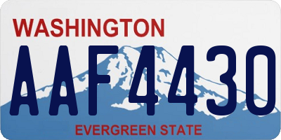 WA license plate AAF4430