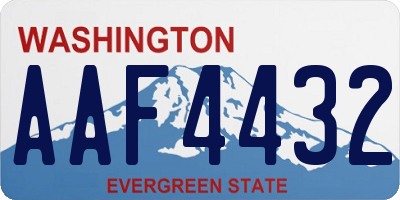 WA license plate AAF4432