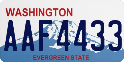 WA license plate AAF4433