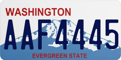 WA license plate AAF4445