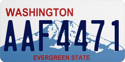 WA license plate AAF4471