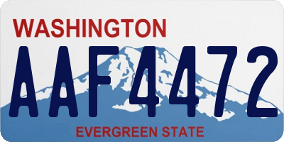 WA license plate AAF4472