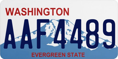 WA license plate AAF4489