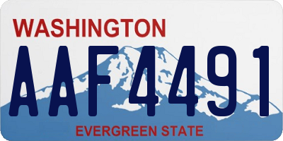WA license plate AAF4491