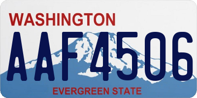 WA license plate AAF4506
