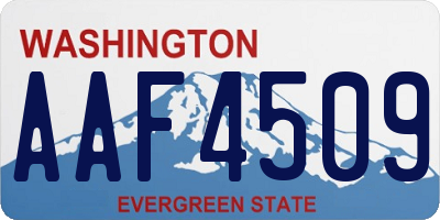 WA license plate AAF4509
