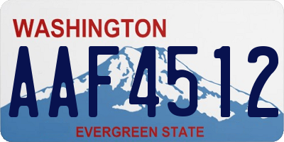 WA license plate AAF4512