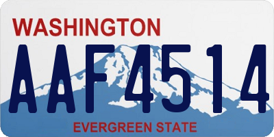 WA license plate AAF4514