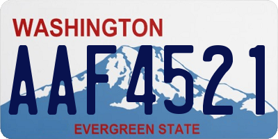 WA license plate AAF4521