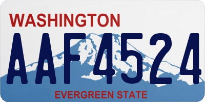 WA license plate AAF4524