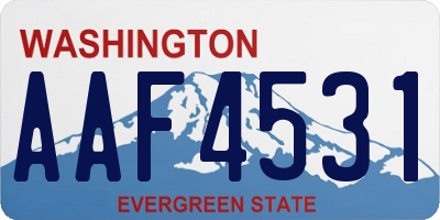 WA license plate AAF4531