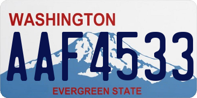 WA license plate AAF4533