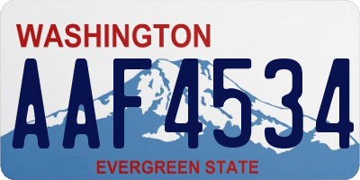 WA license plate AAF4534
