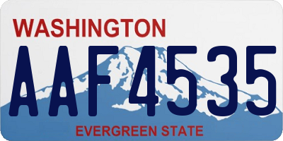 WA license plate AAF4535