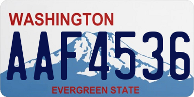 WA license plate AAF4536