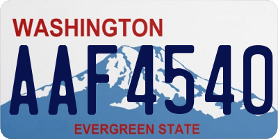 WA license plate AAF4540
