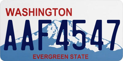 WA license plate AAF4547