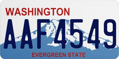 WA license plate AAF4549