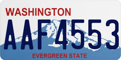 WA license plate AAF4553