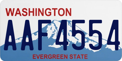 WA license plate AAF4554