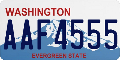 WA license plate AAF4555