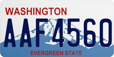 WA license plate AAF4560