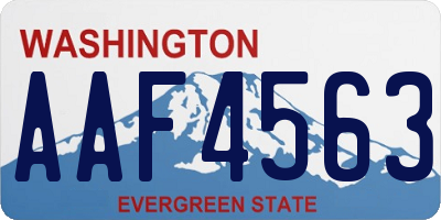 WA license plate AAF4563