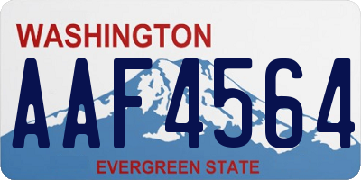 WA license plate AAF4564