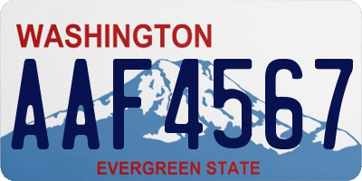 WA license plate AAF4567